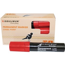 Bibbulmun 810 Permanent Marker Chisel 5-14mm Red ** CLEARANCE STOCK **