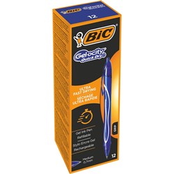 Bic Gelocity Gel Pen Intensity Retractable Medium 0.7mm Blue Pack of 12