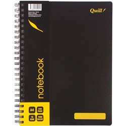 Quill Note Book A4 8mm Ruled 70gsm 240 Pages Black