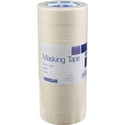 Cumberland Masking Tape 36mm x 50m White Pack Of 8