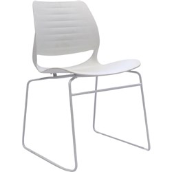 Rapidline Vivid Visitor Chair White Metal Sled Base White Poly Shell