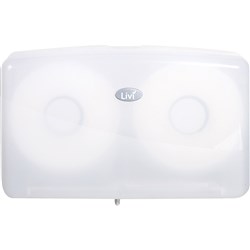 Livi Jumbo Toilet Roll Dispenser Double White