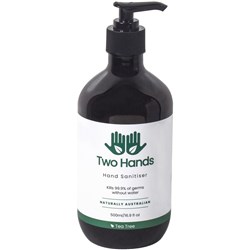 Two Hands Hand Sanitiser 500ml Gel Pump 60% Alcohol