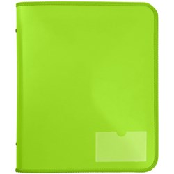 Marbig Zipper Binder With Tech Case A4 2D Ring 25mm Lime