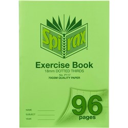 Spirax P117 Exercise Book Poly Cover A4 96 Page 18mm Dotted Thirds