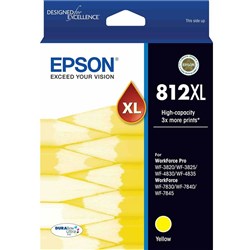 Epson 812XL DURABrite Ultra Ink Cartridge High Yield Yellow