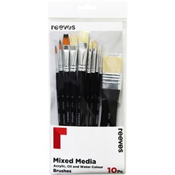 Reeves Mixed Media Brushes Assorted Set of 10