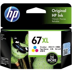 HP 67XL 3YM58AA Ink Cartridge High Yield Tri Colour