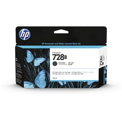 HP 728B DesignJet Ink Cartridge 130ml 3WX26A Matte Black