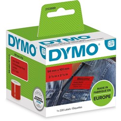 DYMO LabelWriter Shipping Labels 54mm x 101mm 220 Labels Red