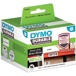 DYMO LabelWriter Durable Industrial Labels 59mm x 102mm 300 Labels White