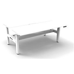 Rapidline Boost+ Back To Back Workstation + Cable Tray 2 Person 1800mmW White/White