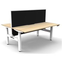 Rapidline Boost+ Back To Back Workstation + Screen 2 Person 1800mmW Oak/White