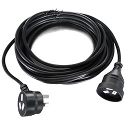 8Ware Piggy Back Power Extension Lead 2 Metre Black