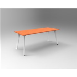 Rapidline Eternity Meeting And Boardroom Table 1800W x 750D x 730mmH Cherry Top White Base