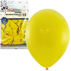 Alpen Occasions Standard Balloons 25cm Yellow Pack Of 15