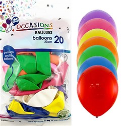Alpen Occasions Balloons 23cm Assorted Colours Pack Of 20