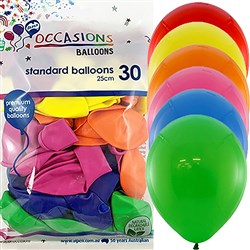 Alpen Occasions Balloons 30cm Assorted Colours Pack Of 30