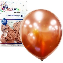 Alpen Occasions Balloons 30cm Chrome Rose Gold Pack Of 10