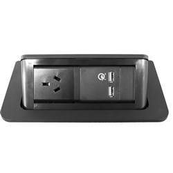 Rapidline Pop-Up Power Module 1 GPO + 2 USB Black