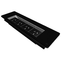 Rapidline Table Surface Mounted Flip Box 4 GPO Black