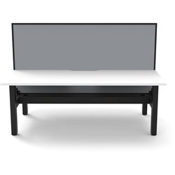 Rapidline Boost Static Back To Back Workstation+Screen+Tray 2 Person 1200mmW White/Black