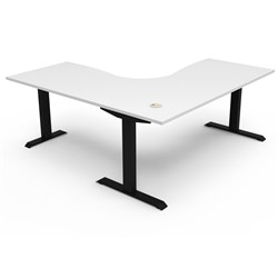 Rapidline Boost Static Corner Workstation 1500/1500W x 750D x 730mmH White/Black