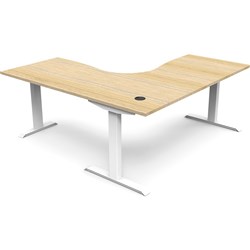 Rapidline Boost Static Corner Workstation 1800/1800W x 750D x 730mmH Oak/White