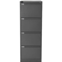 Mercury Vertical Filing Cabinet 4 Drawer 470W x 620D x 1320mmH Graphite Ripple