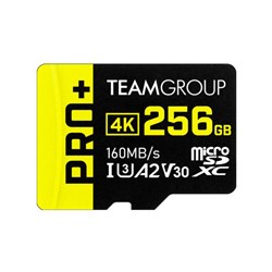 Team Group PRO+ Micro SDXC UHS-I U3 A2 V30 Memory Card 256GB Black