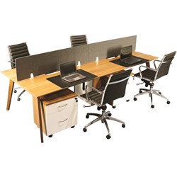 Sylex Arbor Back to Back Workstation 4 Person 2800W x 1200D x 720mmH American Walnut