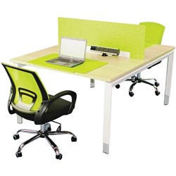 Sylex Oblique Back to Back Desk 2 Person 1500W x 1500D x 620-920mmH Snow Maple/White