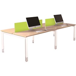 Sylex Oblique Back to Back Desk 4 Person 2400W x 1500D x 620-920mmH Snow Maple/White