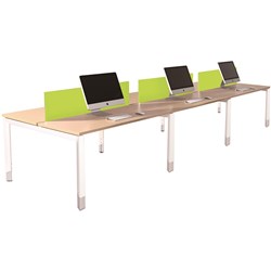 Sylex Oblique Back to Back Desk 6 Person 3600W x 1500D x 620-920mmH Snow Maple/White