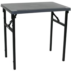 Sylex Lachlan Folding Utility Table 750W x 500D x 725mmH Grey Top Black Frame