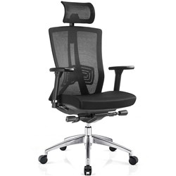 Sylex Truman High Back Office Chair With Adjustable Headrest Mesh Back Black
