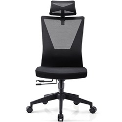 Sylex Filmore Hi Back Chair With Headrest Mesh Back Black Mesh Back Black