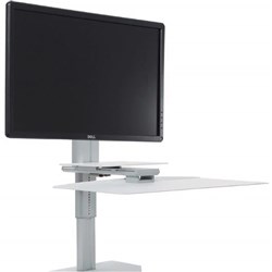 Sylex Uprite Ergo Sit2Stand Single Monitor Workstation 700W x 620D Silver/White