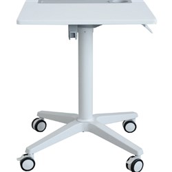 Sylex Oslo Mobile Sit Stand Desk 650W x 550D x 700-1150mmH White Top White Frame