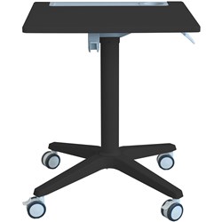 Sylex Oslo Mobile Sit Stand Desk 650W x 550D x 700-1150mmH Black Top Black Frame