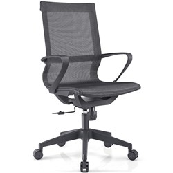 Sylex Monroe Mid Back Chair Mesh Seat And Back With Arms Black