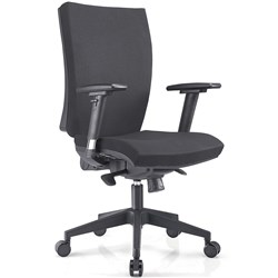 Sylex Cleveland Mid Back Chair Mesh Back Fabric Seat With Arms Black