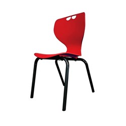 Sylex Roswell 4 Leg Chair 460mmH Plastic Red Back Steel Black Frame No Arms