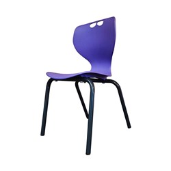 Sylex Roswell 4 Leg Chair 310mmH Plastic Purple Back Steel Black Frame No Arms