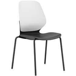 Sylex Kaleido 4 Leg Chair Polypropylene White Back Black Seat No Arms