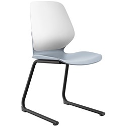 Sylex Kaleido Chair Reverse Cantilever Base Polypropylene White Back Grey Seat
