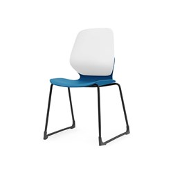 Sylex Kaleido Chair Sled Base Polypropylene White Back Blue Seat