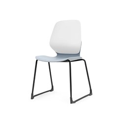 Sylex Kaleido Chair Sled Base Polypropylene White Back Grey Seat