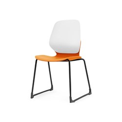 Sylex Kaleido Chair Sled Base Polypropylene White Back Orange Seat