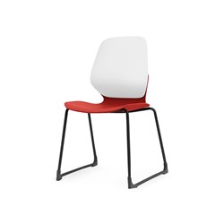 Sylex Kaleido Chair Sled Base Polypropylene White Back Red Seat